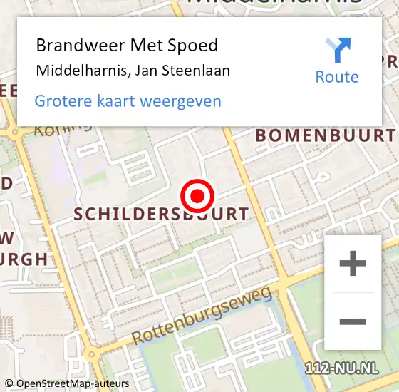 Locatie op kaart van de 112 melding: Brandweer Met Spoed Naar Middelharnis, Jan Steenlaan op 24 maart 2017 22:16