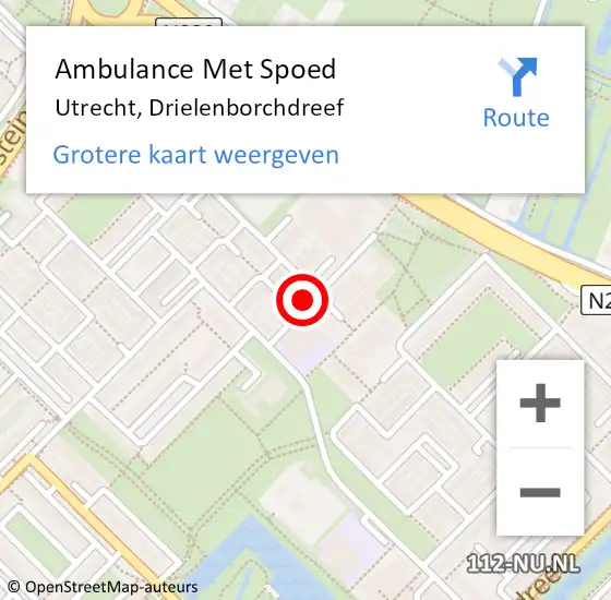 Locatie op kaart van de 112 melding: Ambulance Met Spoed Naar Utrecht, Drielenborchdreef op 25 maart 2017 00:29