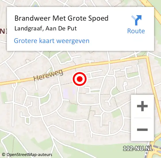 Locatie op kaart van de 112 melding: Brandweer Met Grote Spoed Naar Landgraaf, Aan De Put op 25 maart 2017 00:36