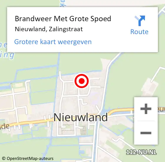 Locatie op kaart van de 112 melding: Brandweer Met Grote Spoed Naar Nieuwland, Zalingstraat op 25 maart 2017 01:23