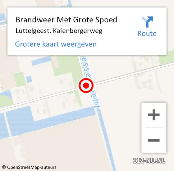 Locatie op kaart van de 112 melding: Brandweer Met Grote Spoed Naar Luttelgeest, Kalenbergerweg op 25 maart 2017 04:05