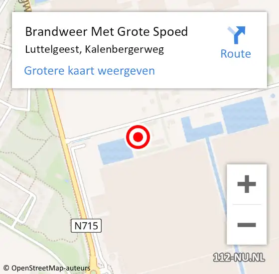 Locatie op kaart van de 112 melding: Brandweer Met Grote Spoed Naar Luttelgeest, Kalenbergerweg op 25 maart 2017 04:09