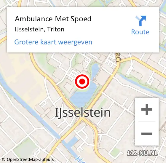 Locatie op kaart van de 112 melding: Ambulance Met Spoed Naar IJsselstein, Triton op 25 maart 2017 09:32