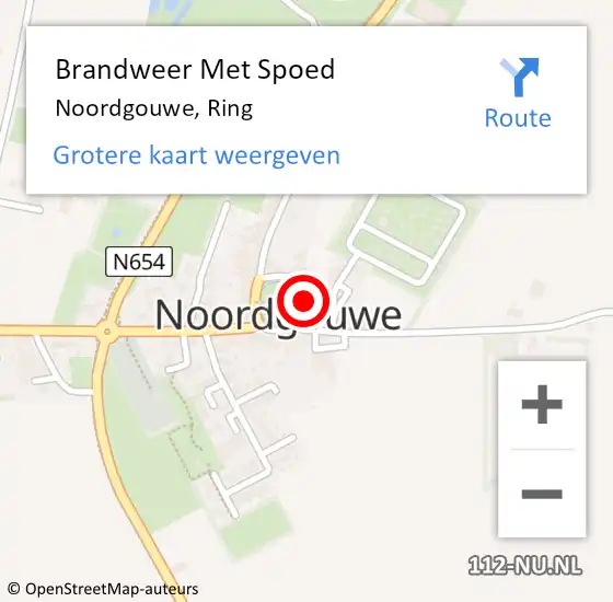 Locatie op kaart van de 112 melding: Brandweer Met Spoed Naar Noordgouwe, Ring op 25 maart 2017 10:46