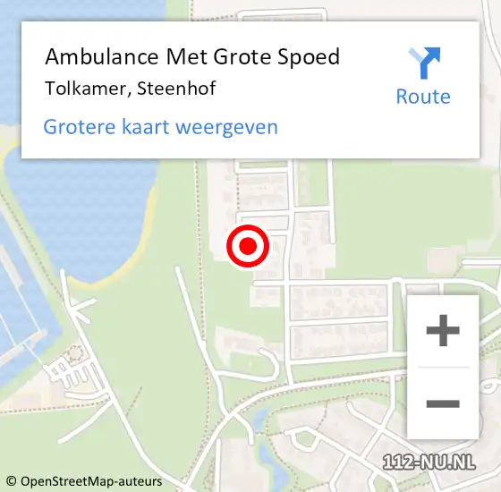 Locatie op kaart van de 112 melding: Ambulance Met Grote Spoed Naar Tolkamer, Steenhof op 25 maart 2017 11:31