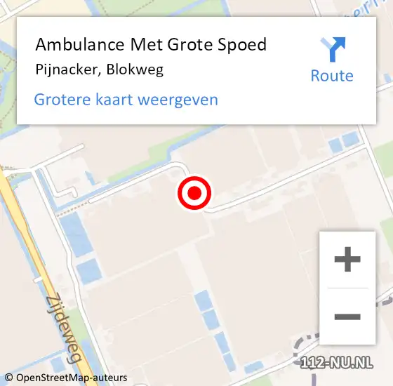 Locatie op kaart van de 112 melding: Ambulance Met Grote Spoed Naar Pijnacker, Blokweg op 25 maart 2017 11:40