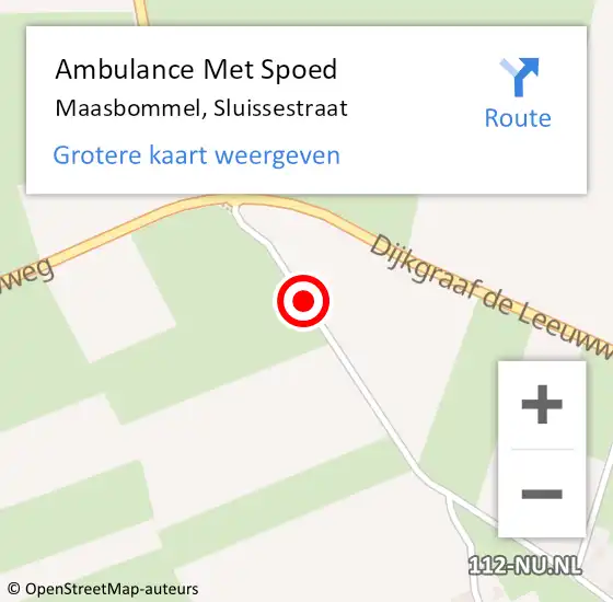 Locatie op kaart van de 112 melding: Ambulance Met Spoed Naar Maasbommel, Sluissestraat op 25 maart 2017 11:44