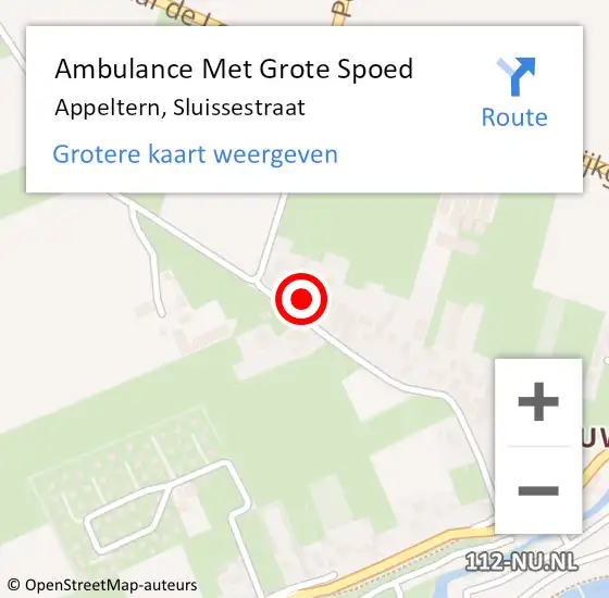 Locatie op kaart van de 112 melding: Ambulance Met Grote Spoed Naar Appeltern, Sluissestraat op 25 maart 2017 11:47