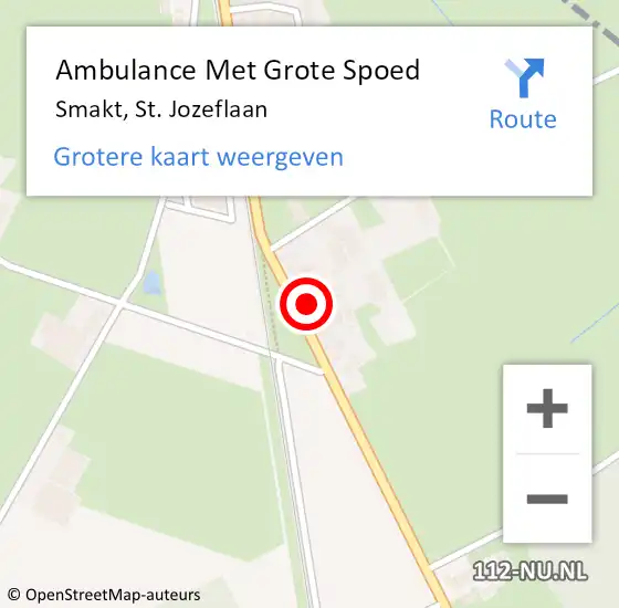 Locatie op kaart van de 112 melding: Ambulance Met Grote Spoed Naar Smakt, St. Jozeflaan op 25 maart 2017 11:50