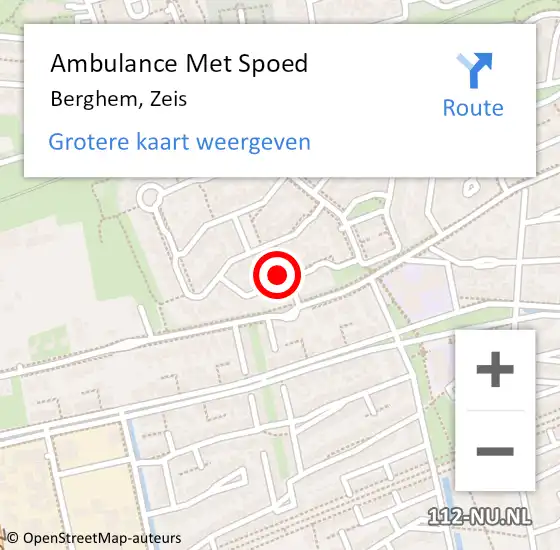 Locatie op kaart van de 112 melding: Ambulance Met Spoed Naar Berghem, Zeis op 15 januari 2014 04:14