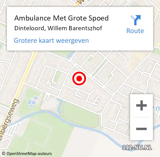 Locatie op kaart van de 112 melding: Ambulance Met Grote Spoed Naar Dinteloord, Willem Barentszhof op 25 maart 2017 12:34