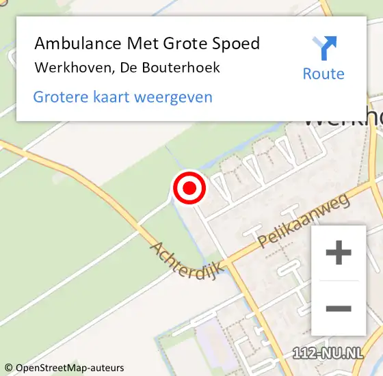 Locatie op kaart van de 112 melding: Ambulance Met Grote Spoed Naar Werkhoven, De Bouterhoek op 25 maart 2017 13:05