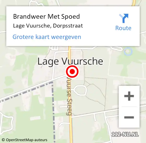 Locatie op kaart van de 112 melding: Brandweer Met Spoed Naar Lage Vuursche, Dorpsstraat op 25 maart 2017 13:55