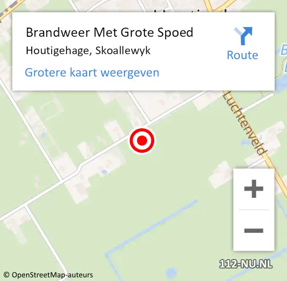 Locatie op kaart van de 112 melding: Brandweer Met Grote Spoed Naar Houtigehage, Skoallewyk op 25 maart 2017 14:10