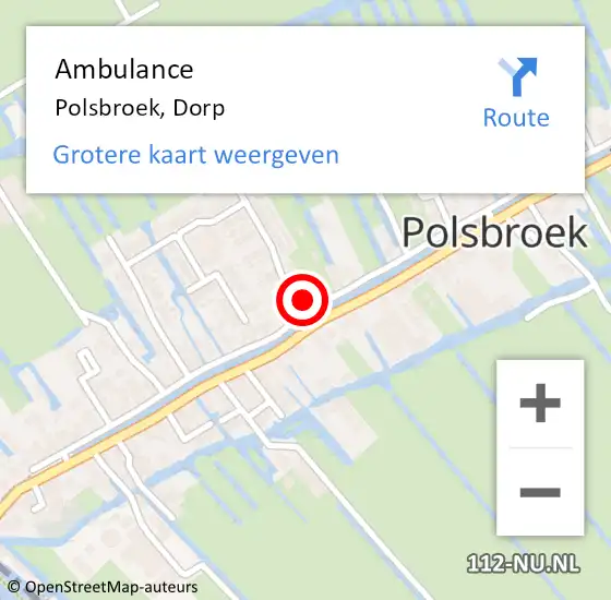 Locatie op kaart van de 112 melding: Ambulance Polsbroek, Dorp op 25 maart 2017 15:16