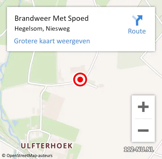 Locatie op kaart van de 112 melding: Brandweer Met Spoed Naar Hegelsom, Niesweg op 25 maart 2017 15:26