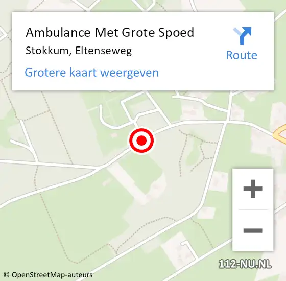 Locatie op kaart van de 112 melding: Ambulance Met Grote Spoed Naar Stokkum, Eltenseweg op 25 maart 2017 15:34