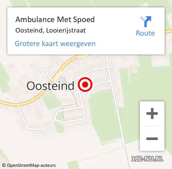 Locatie op kaart van de 112 melding: Ambulance Met Spoed Naar Oosteind, Looierijstraat op 25 maart 2017 16:22