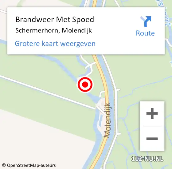 Locatie op kaart van de 112 melding: Brandweer Met Spoed Naar Schermerhorn, Molendijk op 25 maart 2017 16:29