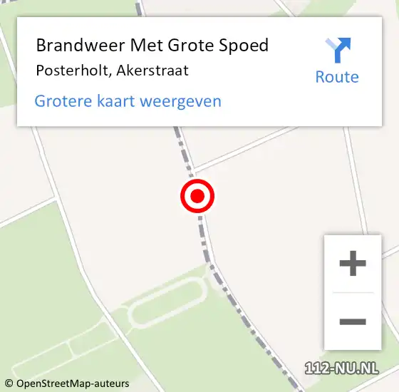 Locatie op kaart van de 112 melding: Brandweer Met Grote Spoed Naar Posterholt, Akerstraat op 25 maart 2017 16:44