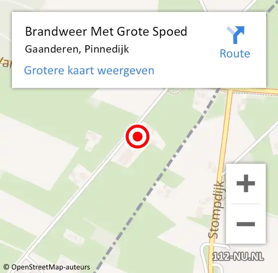 Locatie op kaart van de 112 melding: Brandweer Met Grote Spoed Naar Gaanderen, Pinnedijk op 25 maart 2017 20:37