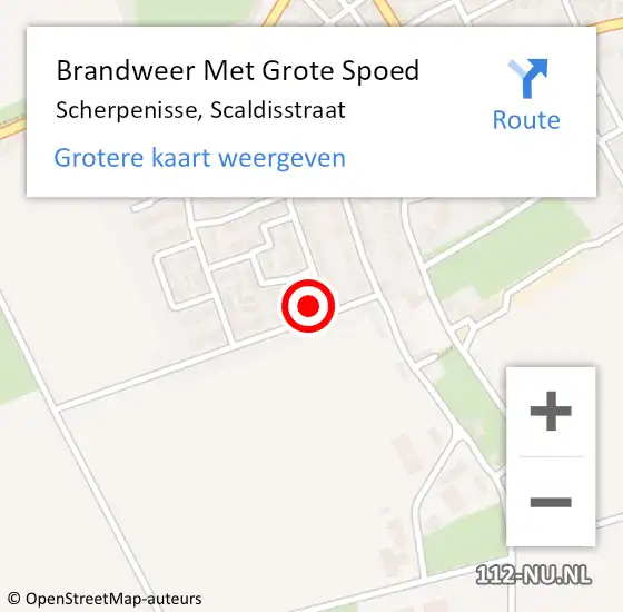 Locatie op kaart van de 112 melding: Brandweer Met Grote Spoed Naar Scherpenisse, Scaldisstraat op 25 maart 2017 20:47