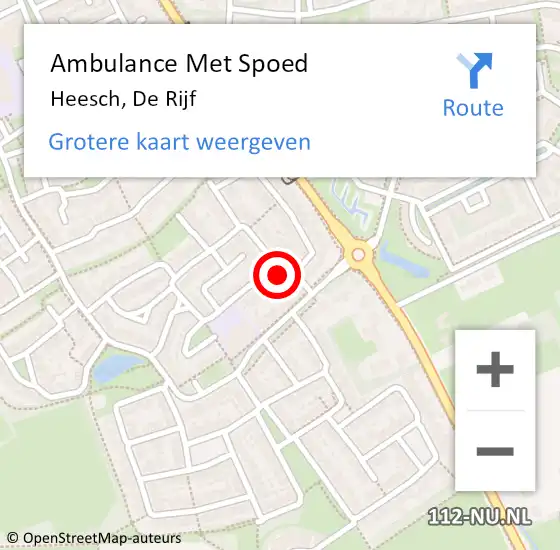 Locatie op kaart van de 112 melding: Ambulance Met Spoed Naar Heesch, De Rijf op 25 maart 2017 22:19