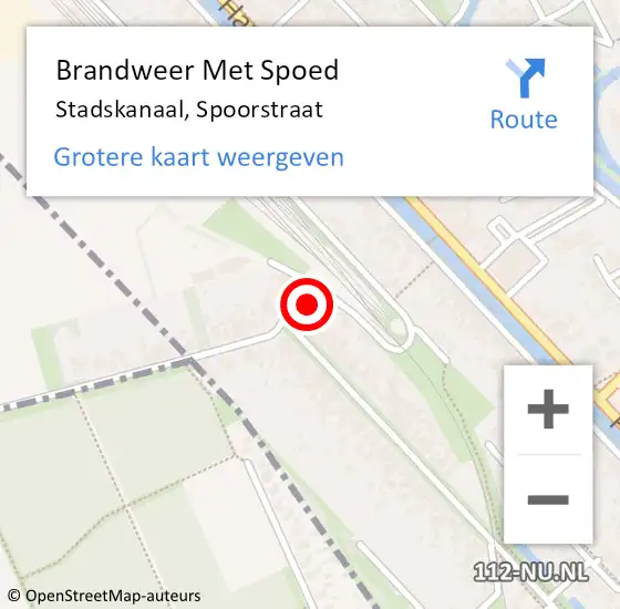 Locatie op kaart van de 112 melding: Brandweer Met Spoed Naar Stadskanaal, Spoorstraat op 25 maart 2017 23:03