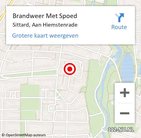 Locatie op kaart van de 112 melding: Brandweer Met Spoed Naar Sittard, Aan Hiemstenrade op 25 maart 2017 23:28