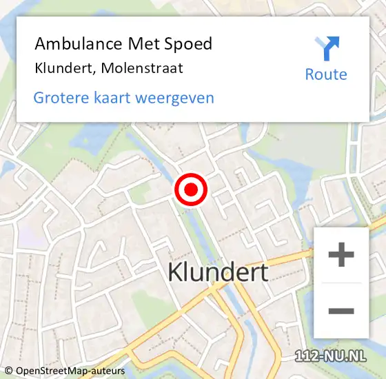 Locatie op kaart van de 112 melding: Ambulance Met Spoed Naar Klundert, Molenstraat op 26 maart 2017 00:45
