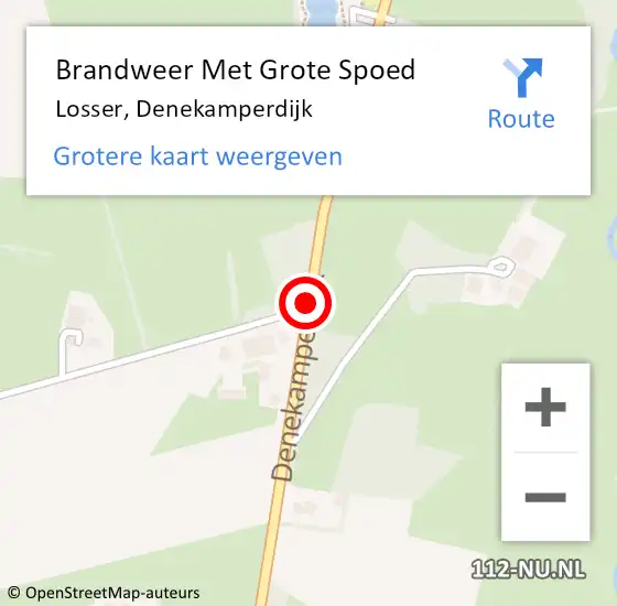 Locatie op kaart van de 112 melding: Brandweer Met Grote Spoed Naar Losser, Denekamperdijk op 26 maart 2017 01:23