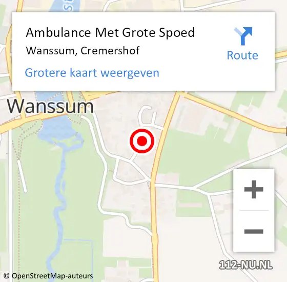 Locatie op kaart van de 112 melding: Ambulance Met Grote Spoed Naar Wanssum, Cremershof op 26 maart 2017 03:20