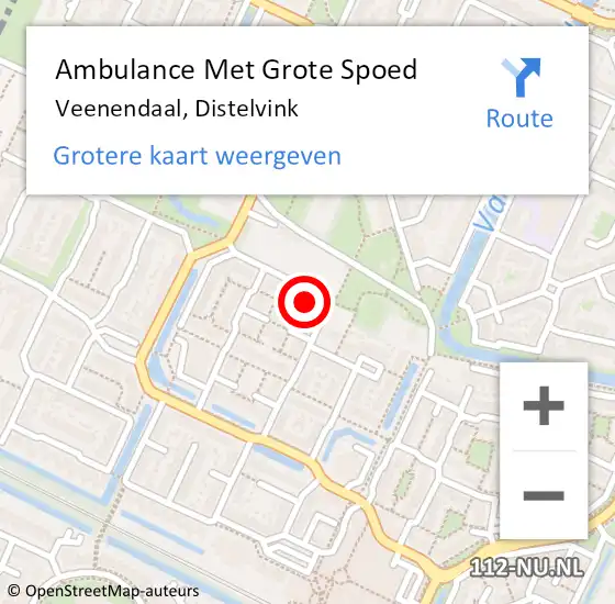 Locatie op kaart van de 112 melding: Ambulance Met Grote Spoed Naar Veenendaal, Distelvink op 26 maart 2017 04:19