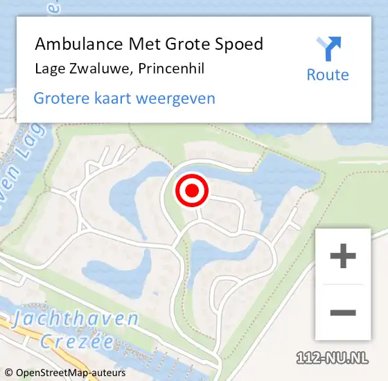 Locatie op kaart van de 112 melding: Ambulance Met Grote Spoed Naar Lage Zwaluwe, Princenhil op 26 maart 2017 04:44