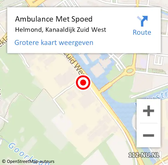 Locatie op kaart van de 112 melding: Ambulance Met Spoed Naar Helmond, Kanaaldijk Zuid West op 26 maart 2017 04:55