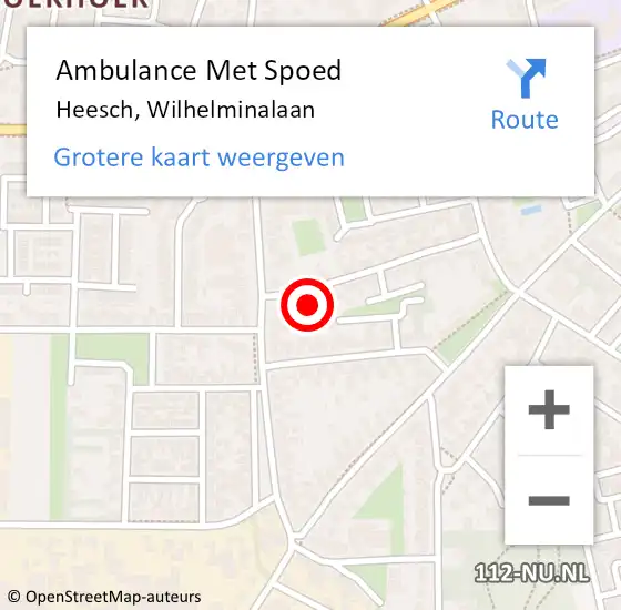 Locatie op kaart van de 112 melding: Ambulance Met Spoed Naar Heesch, Wilhelminalaan op 26 maart 2017 06:46