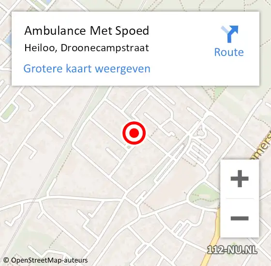 Locatie op kaart van de 112 melding: Ambulance Met Spoed Naar Heiloo, Droonecampstraat op 26 maart 2017 07:13