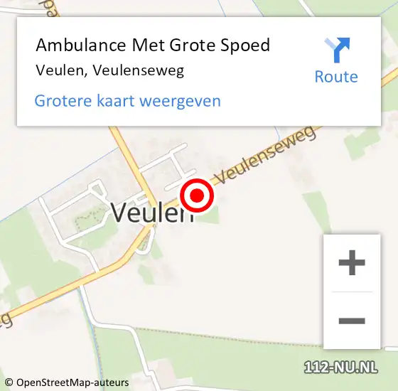 Locatie op kaart van de 112 melding: Ambulance Met Grote Spoed Naar Veulen, Veulenseweg op 15 januari 2014 08:12
