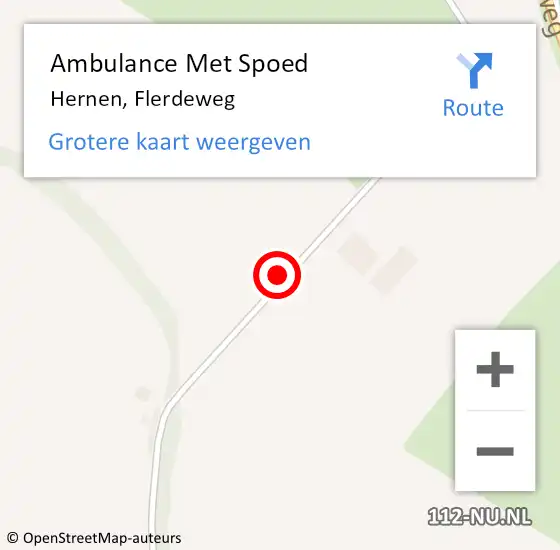 Locatie op kaart van de 112 melding: Ambulance Met Spoed Naar Hernen, Flerdeweg op 26 maart 2017 09:41