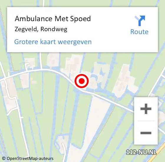 Locatie op kaart van de 112 melding: Ambulance Met Spoed Naar Zegveld, Rondweg op 26 maart 2017 09:44