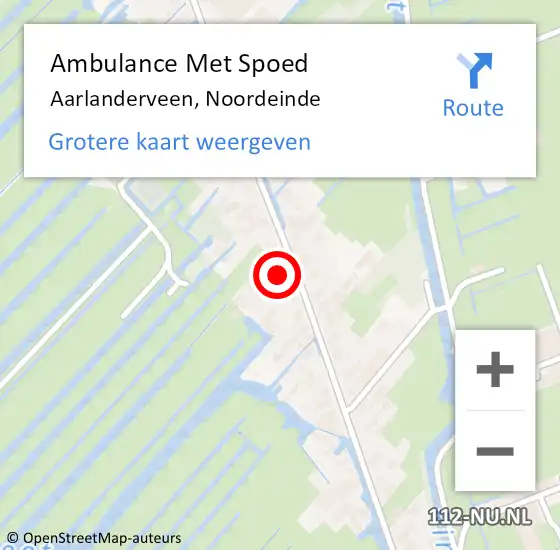 Locatie op kaart van de 112 melding: Ambulance Met Spoed Naar Aarlanderveen, Noordeinde op 26 maart 2017 10:18