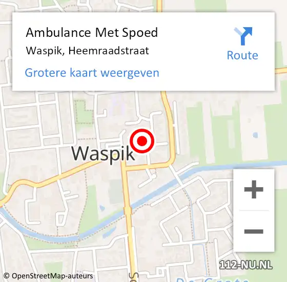 Locatie op kaart van de 112 melding: Ambulance Met Spoed Naar Waspik, Heemraadstraat op 26 maart 2017 11:20