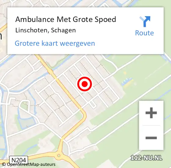 Locatie op kaart van de 112 melding: Ambulance Met Grote Spoed Naar Linschoten, Schagen op 26 maart 2017 11:23