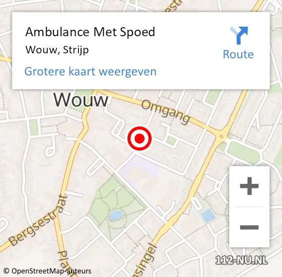 Locatie op kaart van de 112 melding: Ambulance Met Spoed Naar Wouw, Strijp op 26 maart 2017 13:34