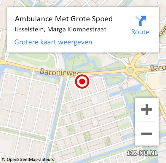 Locatie op kaart van de 112 melding: Ambulance Met Grote Spoed Naar IJsselstein, Marga Klompestraat op 26 maart 2017 13:49