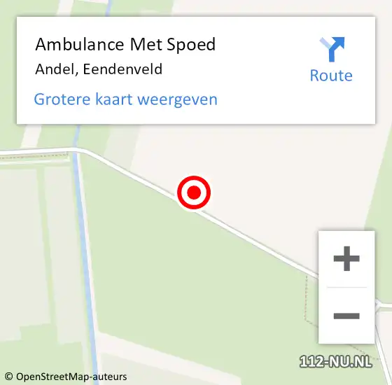 Locatie op kaart van de 112 melding: Ambulance Met Spoed Naar Andel, Eendenveld op 26 maart 2017 13:54