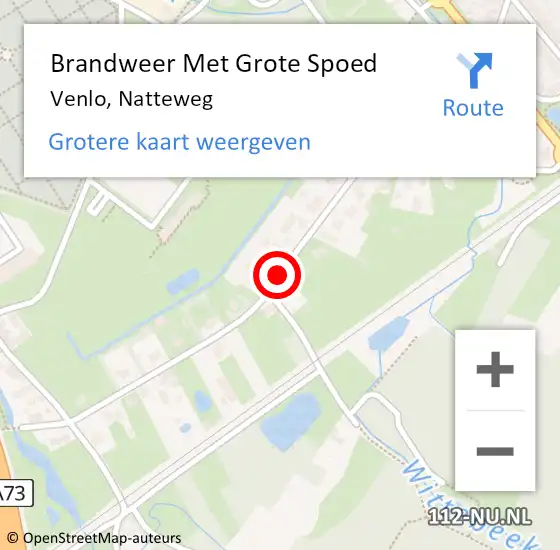 Locatie op kaart van de 112 melding: Brandweer Met Grote Spoed Naar Venlo, Natteweg op 26 maart 2017 14:47