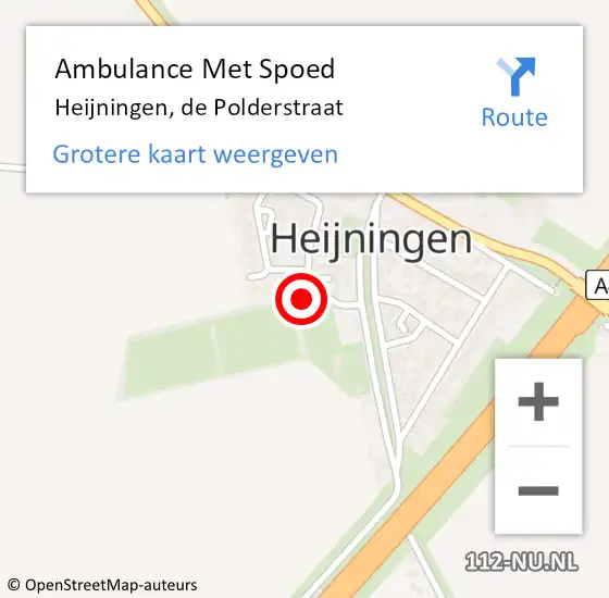 Locatie op kaart van de 112 melding: Ambulance Met Spoed Naar Heijningen, de Polderstraat op 26 maart 2017 15:01