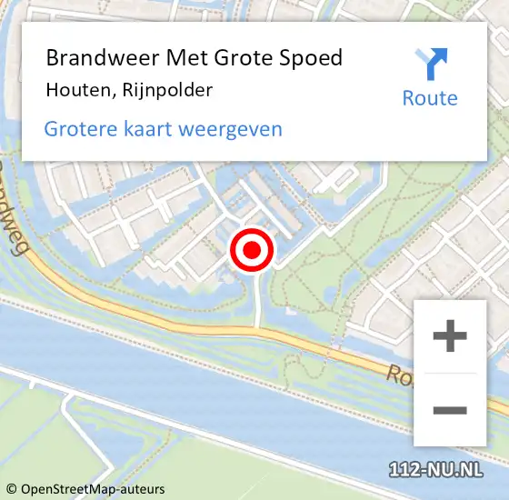 Locatie op kaart van de 112 melding: Brandweer Met Grote Spoed Naar Houten, Rijnpolder op 26 maart 2017 15:55