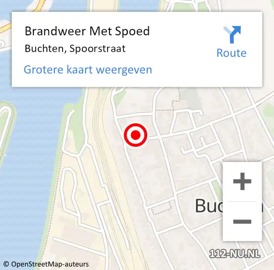 Locatie op kaart van de 112 melding: Brandweer Met Spoed Naar Buchten, Spoorstraat op 26 maart 2017 16:10